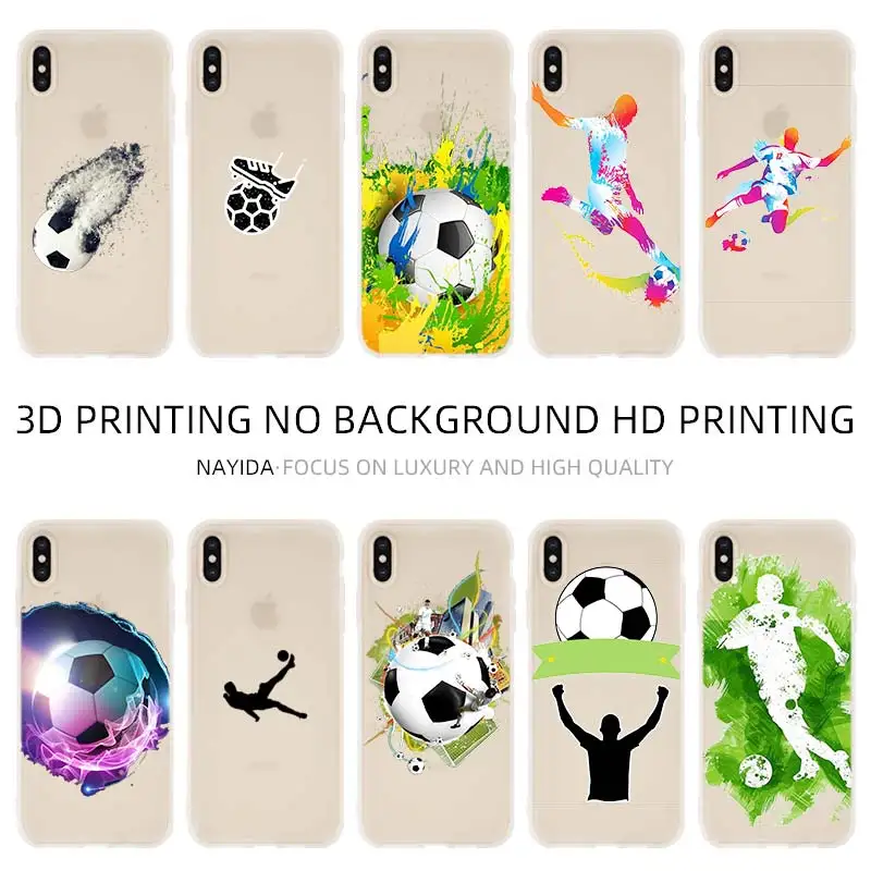 Soft Silicone Case For iPhone 13 12 Mini 11 Pro XS Max XR X 8 7 6 Plus SE S scratch proof Cover Football Soccer Ball Fundas | Мобильные