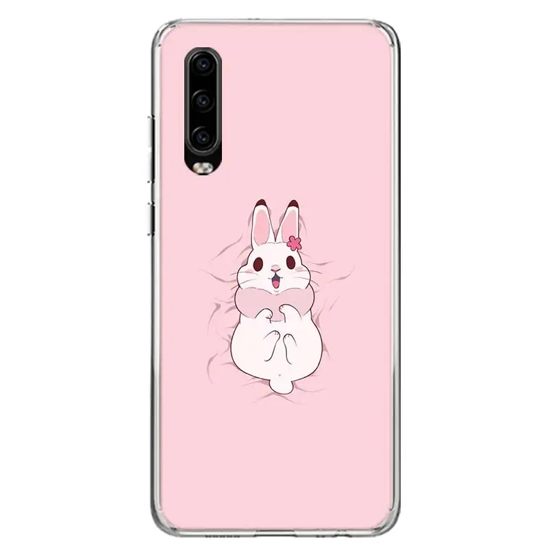 Чехол для телефона Kawaii Bunny Funda Huawei P50 P30 Lite P20 P40 Pro P10 P Smart Z 2021 Y5 Y6 Y7 Y9 2019 чехол Coque |
