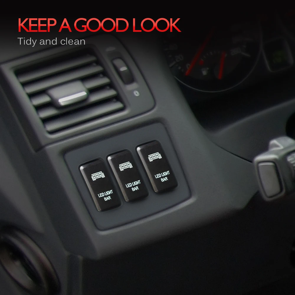 MICTUNING лазерная гравировка символа синий светодиодный переключатель