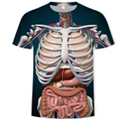 Модная летняя футболка Bone Visceral, мужская повседневная спортивная футболка с круглым вырезом и 3D принтом, дышащая уличная одежда с короткими рукавами