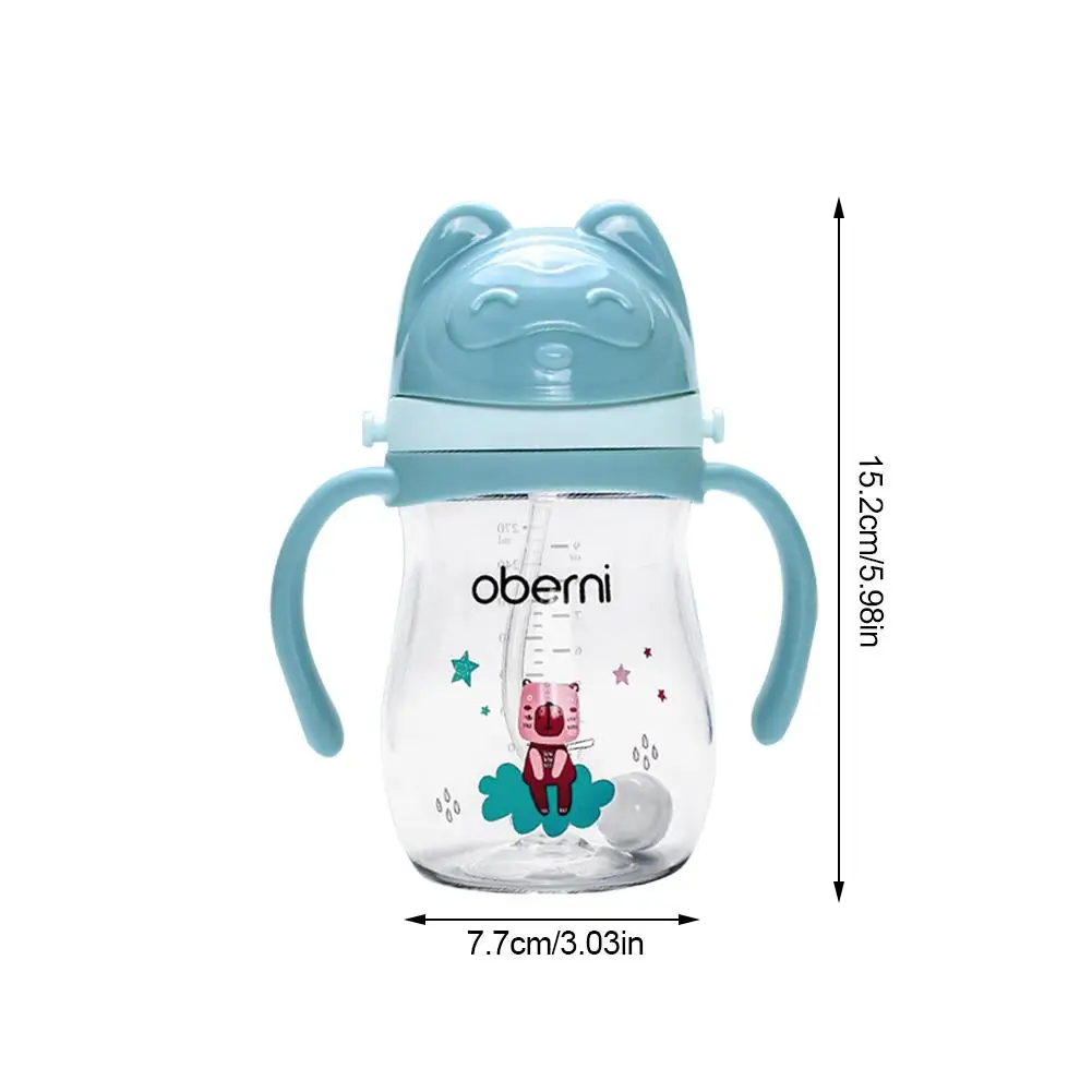 Taza para beber con pajita con asa, taza de aprendizaje para ni&ntilde;os y beb&eacute;s, taza sellada a prueba de fugas-4