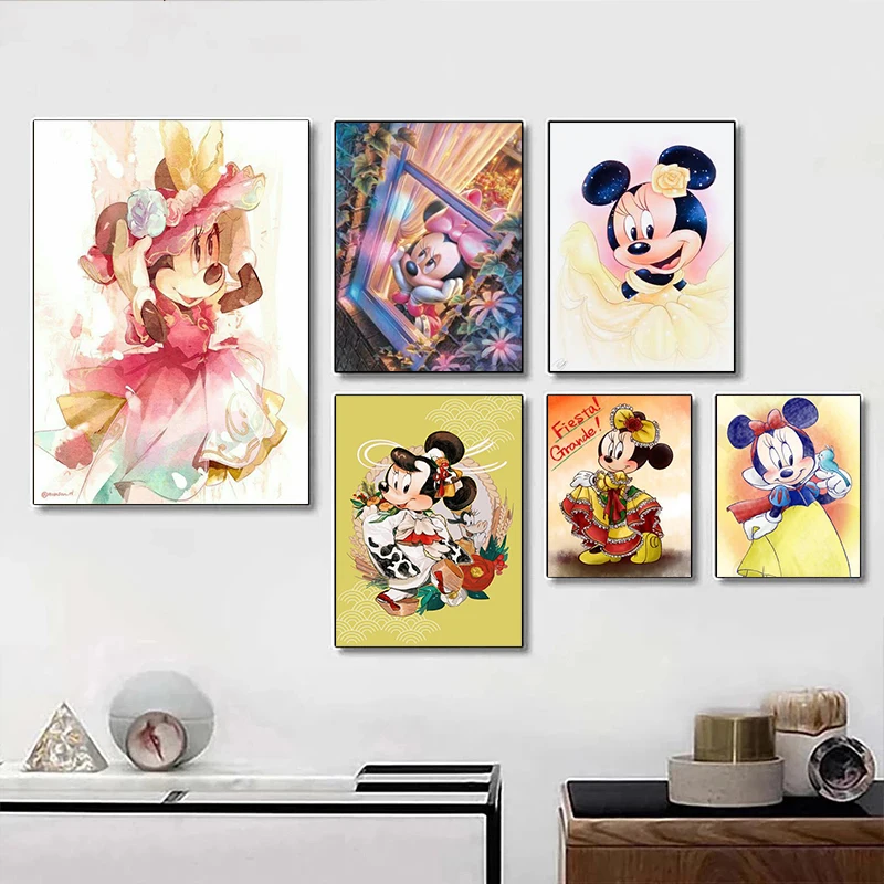 

Minnie Mouse Princess Cartoon Disney Anime Poster Posters Print Wall Art Prints Nordic Pictures Living Room Decoration
