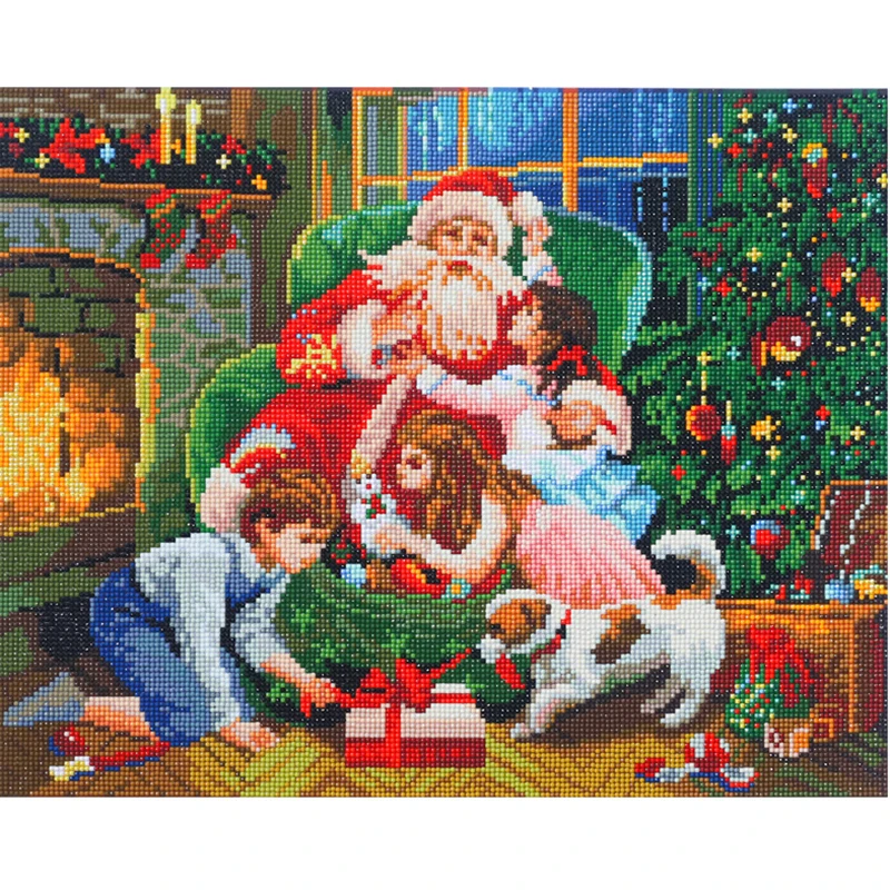 5D Diy алмазная живопись вышивка крестиком Рождественская дедушка девочка полная