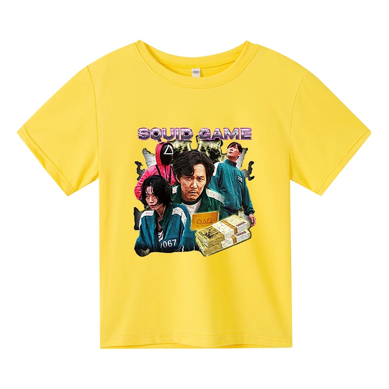 

Популярная Корейская футболка для мальчиков из сериала «Игра кальмар», костюм для косплея, топ с короткими рукавами в стиле одного абзаца, Н...