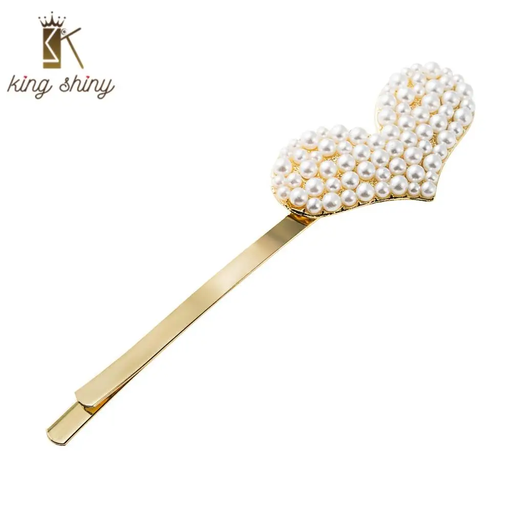 

Elegant Simulated Pearl Statement Hair Clips for Woman Vintage Kiss Heaven Smiling Face Heart Ball Hair Clip Hair Pin Barrettes