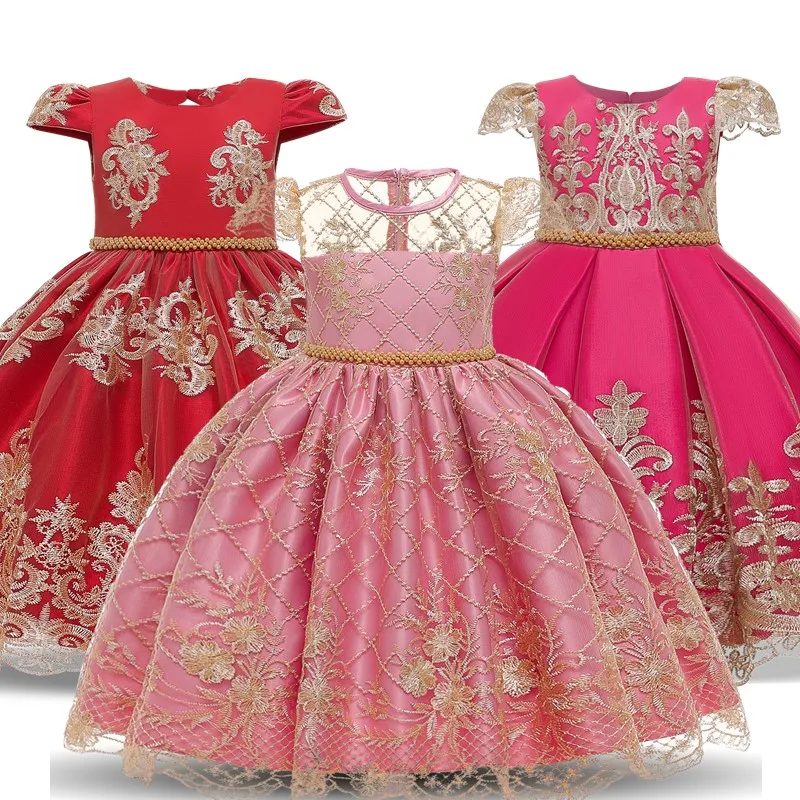 

Lace Flower Dress for Girls Princess Dress 4 6 810 Years Birthday Party Children Clothing Embroidery Backless Kids Wedding Gown