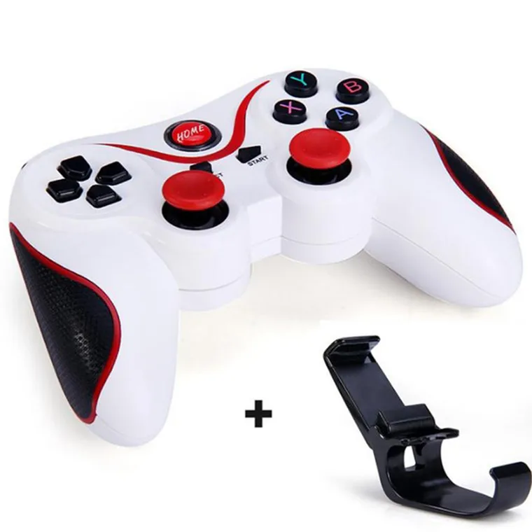 EastVita T3 игровой контроллер умный беспроводной джойстик Bluetooth для ios Android геймпад игровой пульт дистанционного управления ПК телефон - Цвет: white with holder