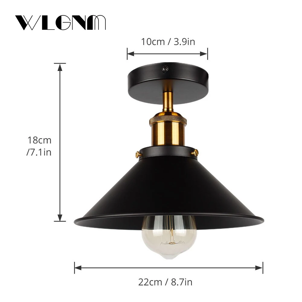 $13.26 Industrial Ceiling Light vintage ceiling lamp Retro Loft ceiling lighting American country light fixtures Free shipping