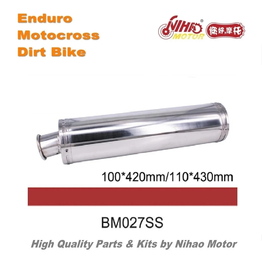 

58 BM027SS Motocross Parts Universal stainless steel Muffler Silence exhaust pipe