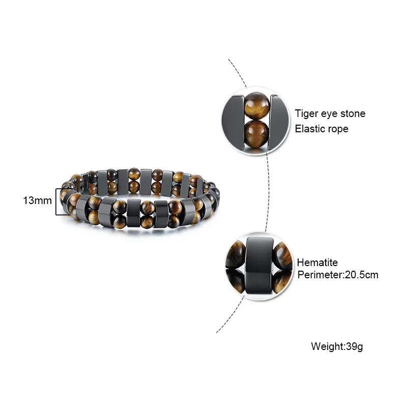 SIZZZ Hot new products black stone tiger eye shape beaded bracelet&ampBangles For Men | Украшения и аксессуары