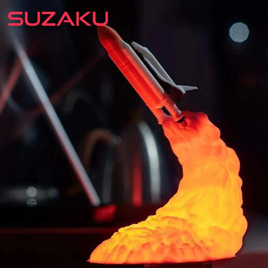 

Dropshipping 3D Print Space Shuttle Lamp Rocket Night Light Lights for Space Lover Indoor Home Desk Table Moon Night Lamp Decor