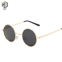 brand designer polarized round sunglasses classic small vintage retro john lennon glasses women metal eyewear
