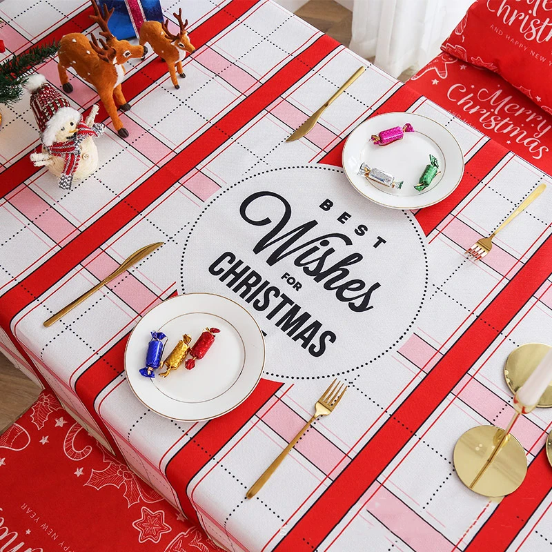 Рождественская скатерть с изображением Красного лося из хлопка и льна покрытие