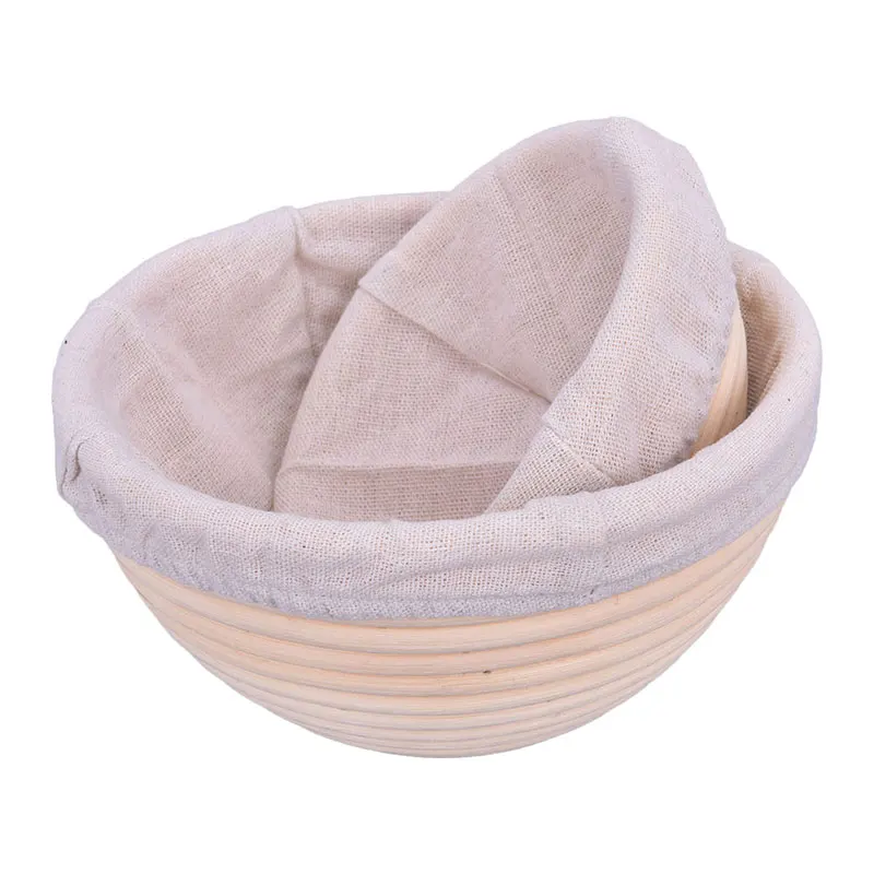 Круглая корзина из ротанга для хлеба с крышкой хлебопечки|Принадлежности