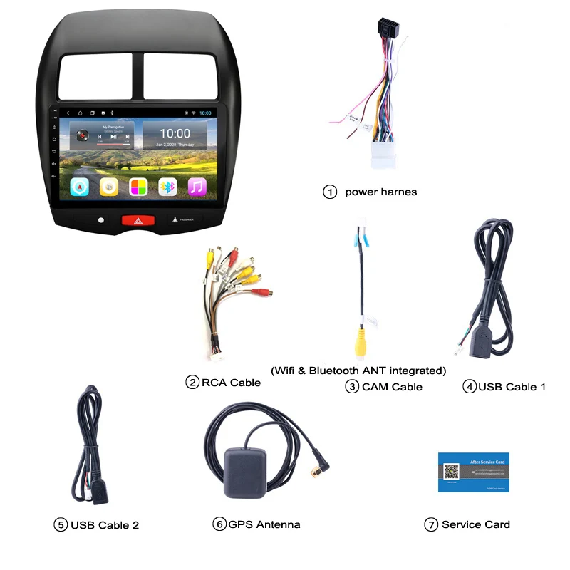 2G + 32G Android 10 мультимедийная система для 1Mitsubishi ASX 2013-2015 автомобильный DVD GPS