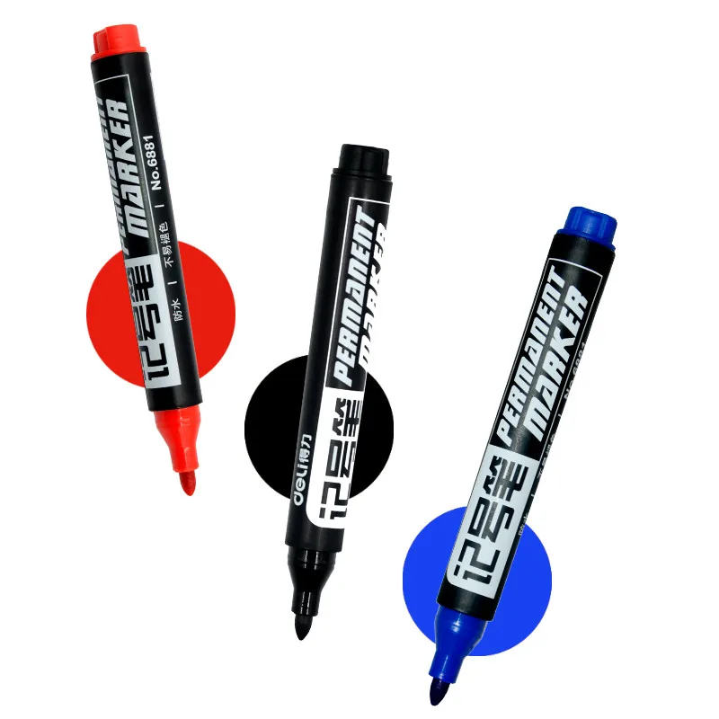 Постоянный маркер Deli большой емкости Черный Масляный линейная ручка с крючком