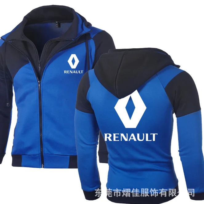

NEW Spring Autumn Fashion RENULT Sweatshirt Casual Jacket Double Zipper Hoodie Cotton