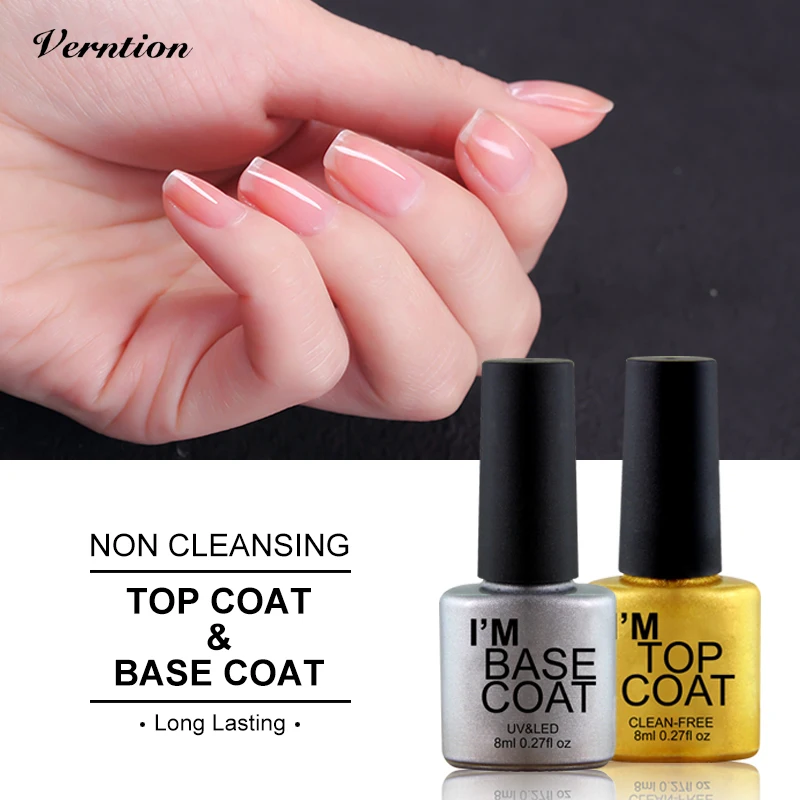 Полуперманентный светодиодный гель праймер для ногтей Verntion набор верхних и