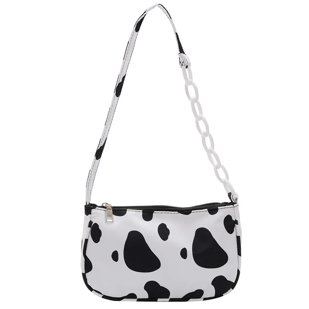 

Fashion Cow Milk Print Women Handbag Totes Female Casual Underarm Shoulder Bags Popular Simple Female Daily Bag