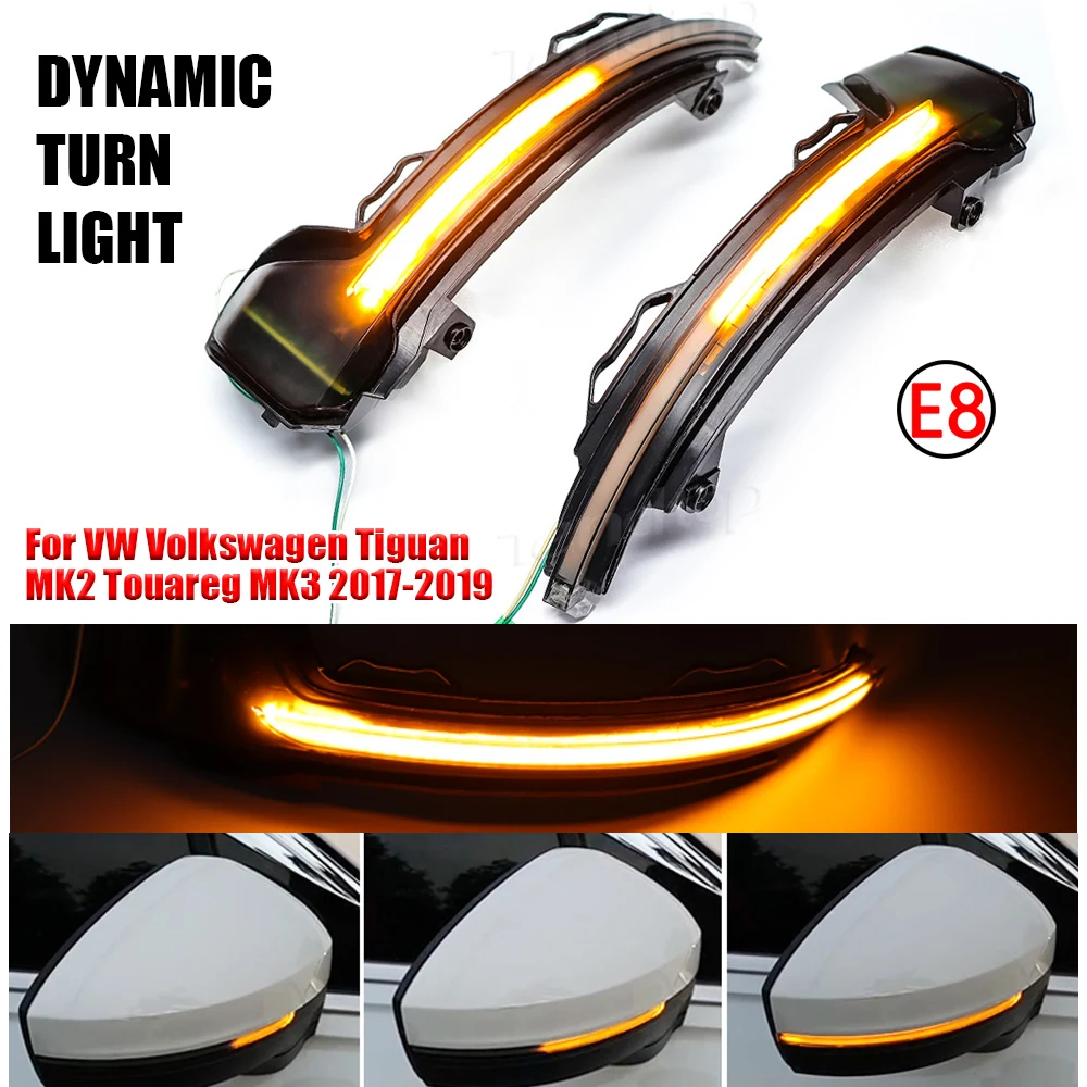 

Поворотный сигнал для Фольксваген Tiguan MK2 Touareg MK3 2017 2018 2019, светодиодный сигнал поворота, боковой зеркальный индикатор янтарного цвета
