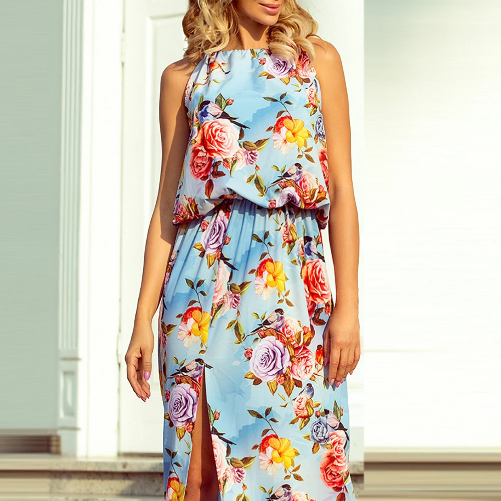 Женское шифоновое платье в пол Длинное Элегантное богемном стиле с завышенной