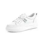 Обувь из натуральной кожи размера плюс 2020 сезон осень-зима; Новая женская обувь туфли на плоской подошве с толстым подошвой белые туфли; Женские кроссовки; Женская повседневная обувь на плоской платформе