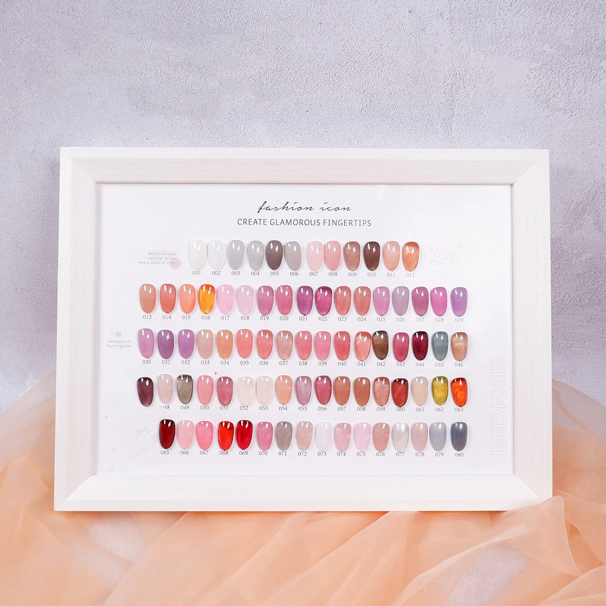

120/90/80 Color Nail Art Display Board Wooden Nail Color Display Chart For High-end Manicure Salon False Nail Tips Showing Shelf