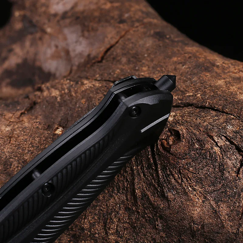 

Outdoor Black Folding knife High Hardness Steel Pocket Quickly Opens Sharp EDC Tool Camping Survival Knife