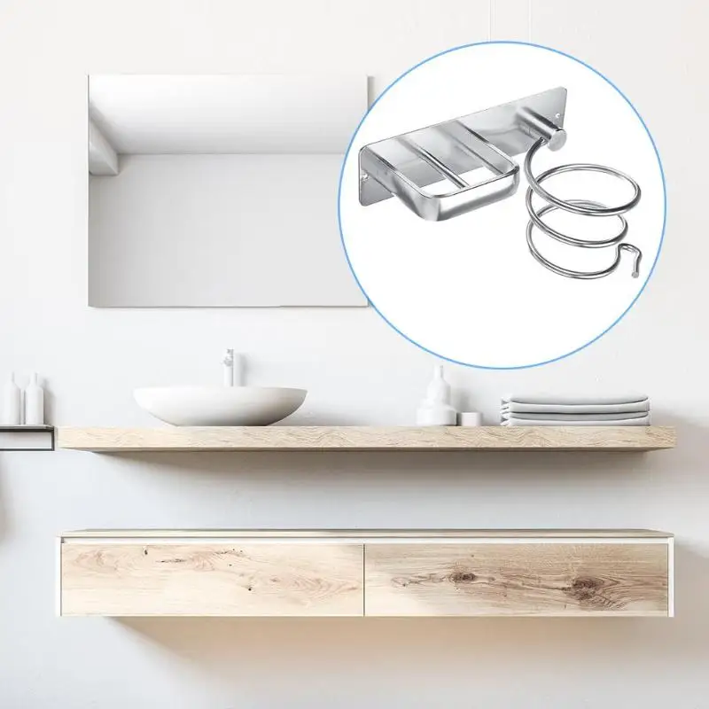 Спиральный настенный фен для хранения Организатор держатель Ванная комната