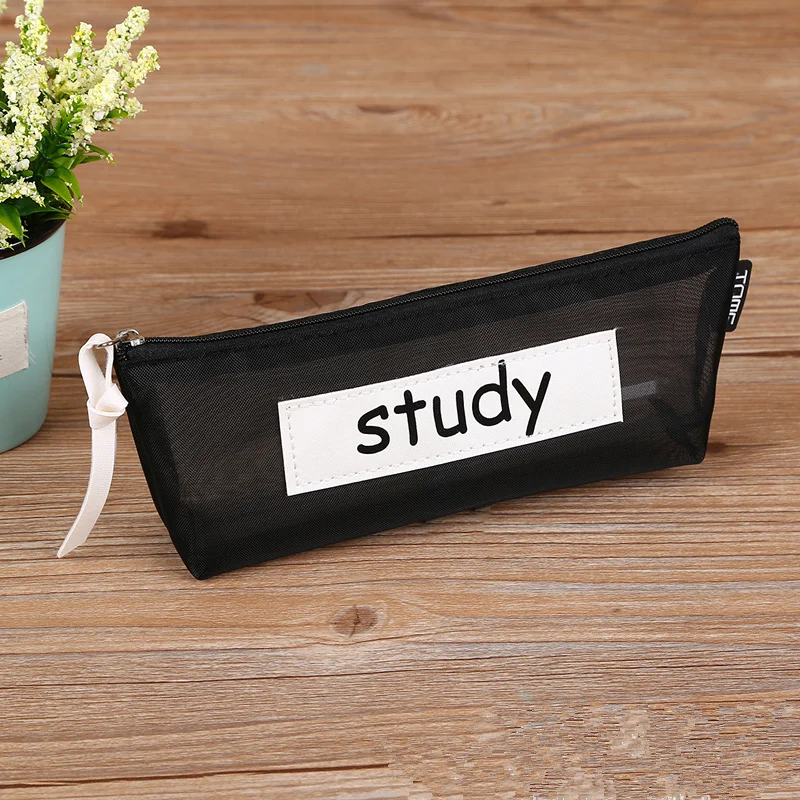 Новый модный прозрачный чехол для карандашей Сетчатая Сумка детей подарок