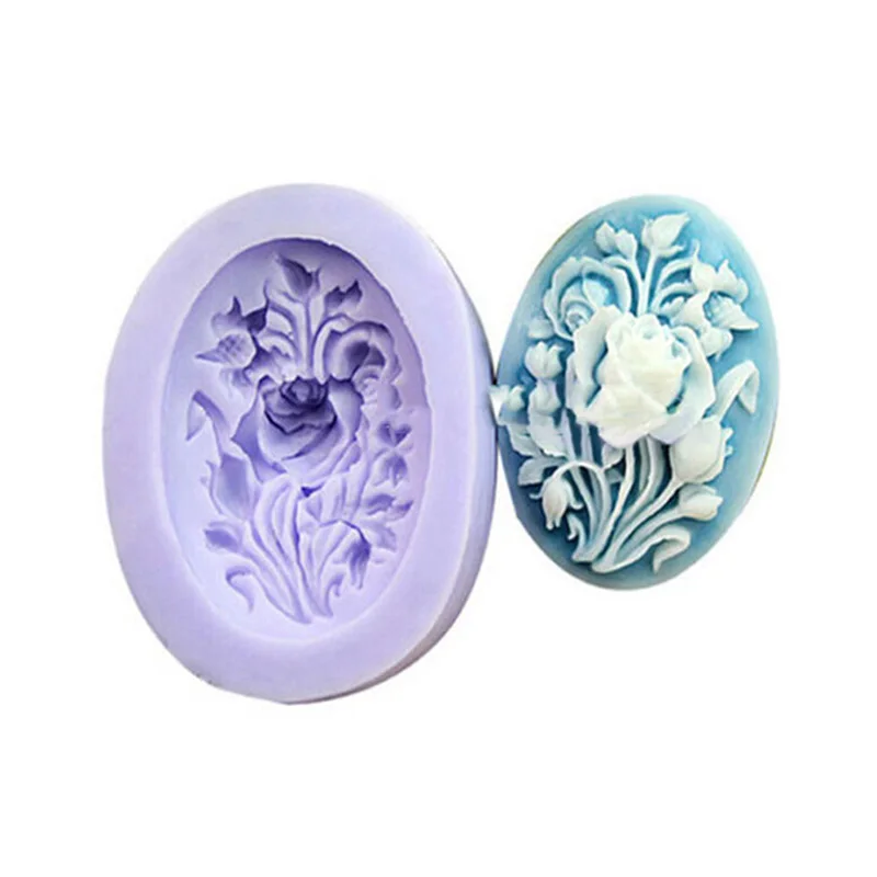 

Силиконовая форма для мыла с розочками 2 шт., форма для украшения торта, шоколада, выпечки, инструмент, романтический мыло для ароматерапии