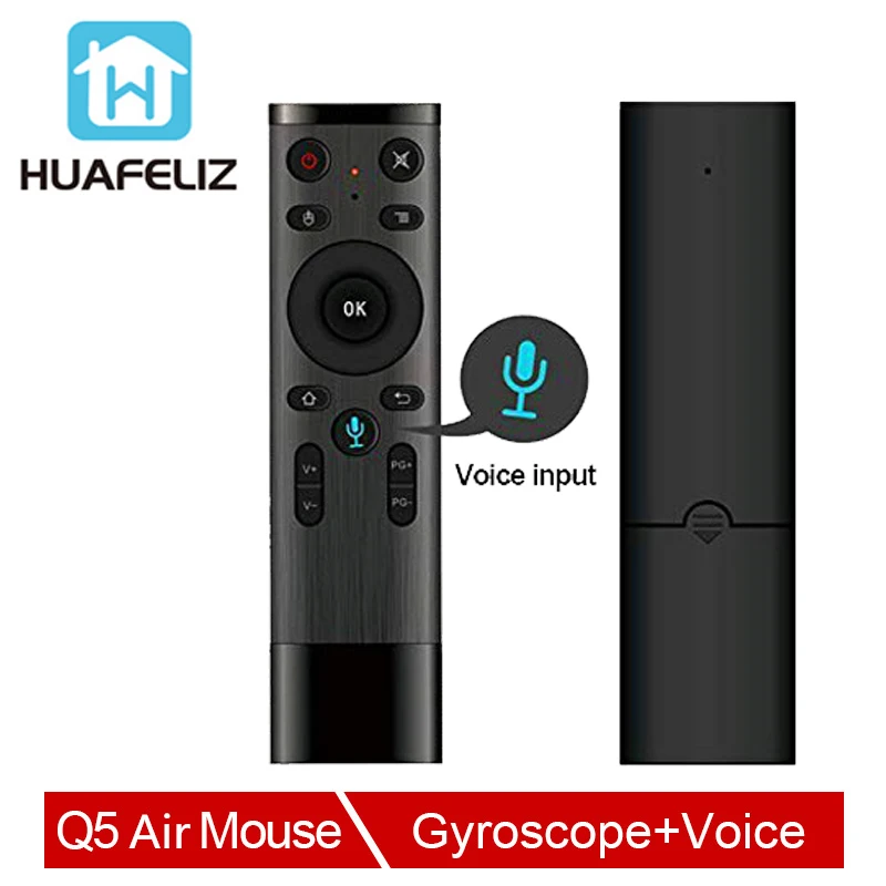 Пульт ДУ Q5 Air Mouse с голосовым управлением и гироскопом 2 4 ГГц | Электроника