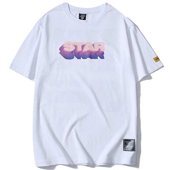 

2019 Print Casual T Shirts Tee Tops Summer Men Hip Hop Short Sleeve Streetwear Fashion Harajuku Casual Male Tshirts Black white