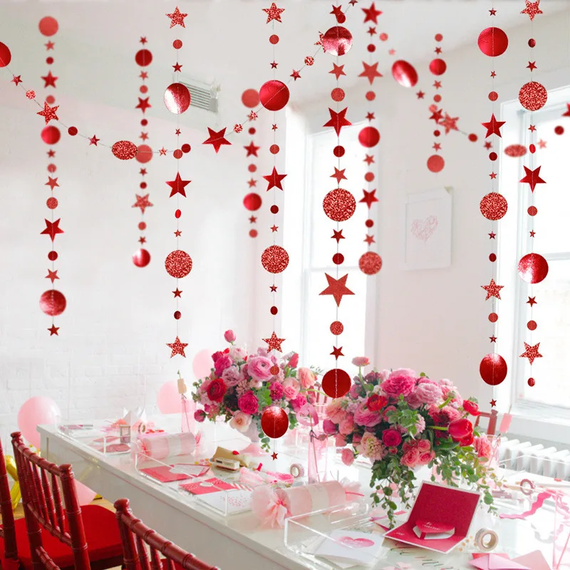 

4M Christmas Garland 4m Twinkle Star Paper Christmas Tree Decoration Merry Christmas Decorations for Home New Year 2021