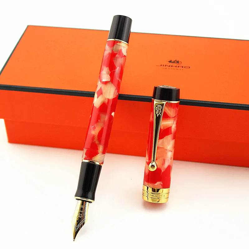 Роскошная перьевая ручка Jinhao Century 100 акриловая золотая с зажимом наконечник 0 7 мм