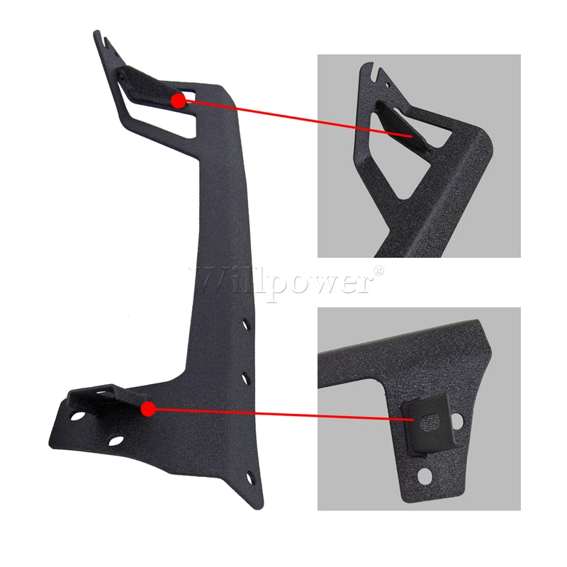For Jeep Wrangler 2007-2017 JK 2WD 4WD Unlimited Upper Windshield 50" LED Work Light Bar Mounting Bracket Lower Corner Brackets |