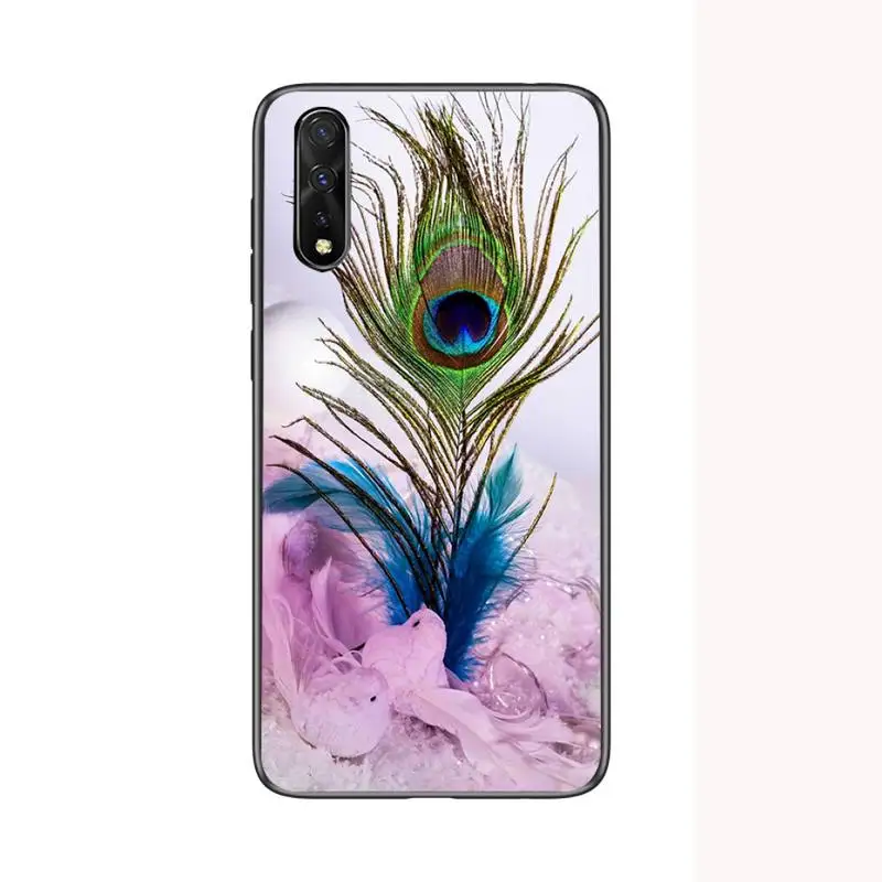 

peacock feather Phone Case For Redmi 4X 5plus 6 7 8A 9 Note 4 8 T 9 10 pro Cover Fundas Coque