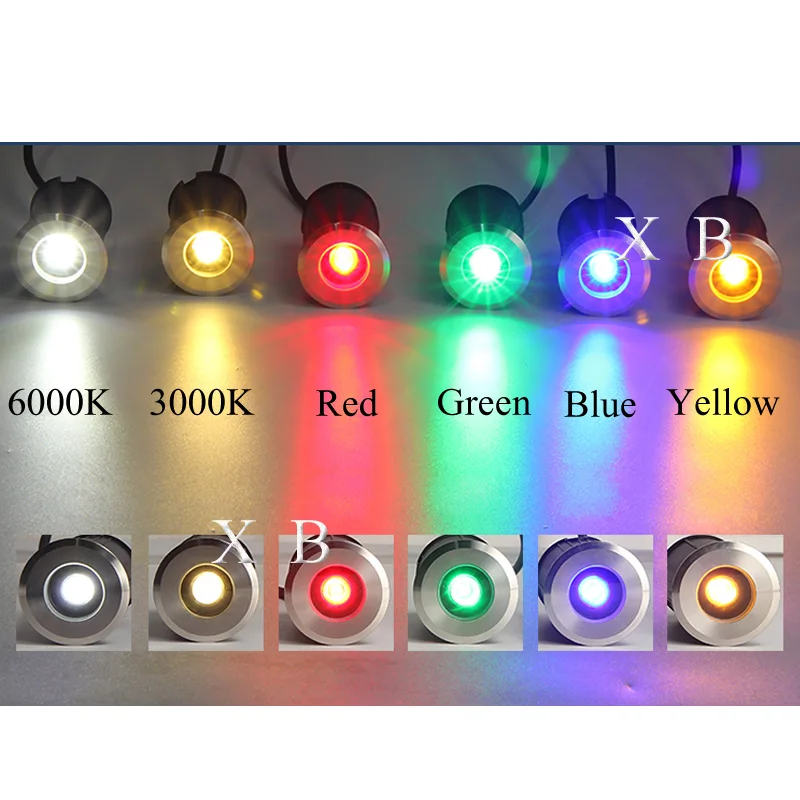 

New style 1W 3W LED Underground light IP67 Waterproof Outdoor Recessed Deck Light Garden Lamp Sidewalk Lighting 42/52/62MM