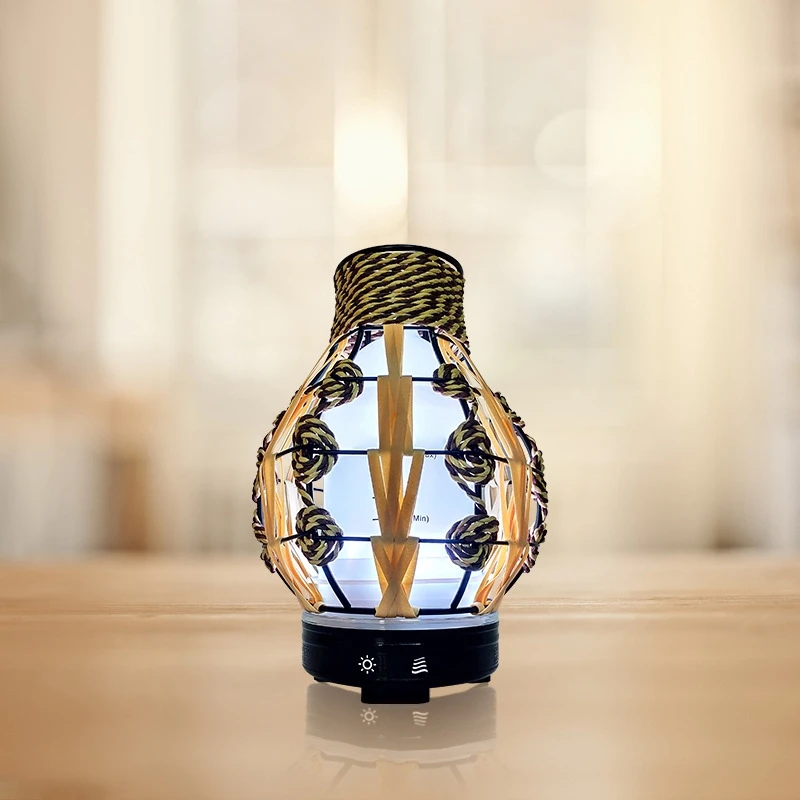 HOT!Essential Oil Diffuser Wrought Iron Hollow 7 Colors LED Night Light Air Humidifier 120Ml with Water and Power Failure Protec | Бытовая