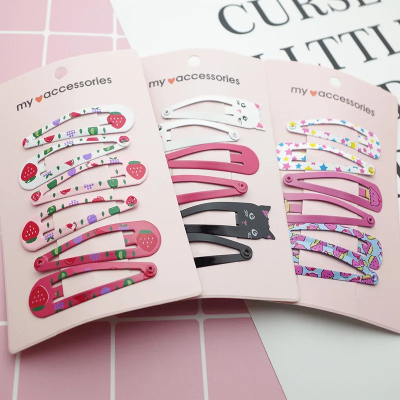 6 шт./комплект заколки для волос детей аксессуары девочек милые с металлическим