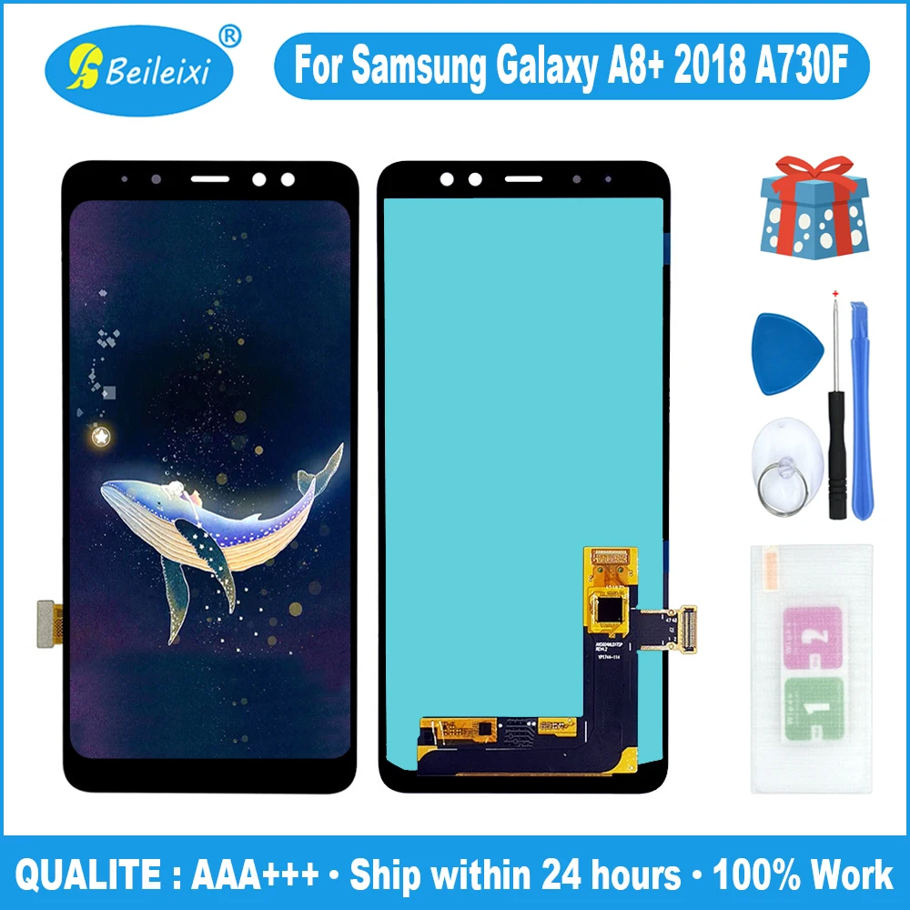 ЖК дисплей с дигитайзером и сенсорной панелью в сборе для Samsung Galaxy A8 + 2018 SM A730F/DS