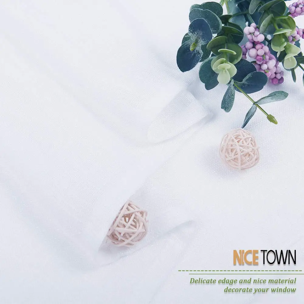 NICETOWN льняная текстурированная полупрозрачная вуаль прозрачная драпировка для