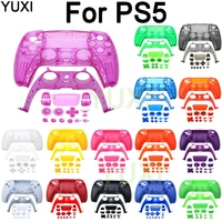 yuxi diy full set housing shell front back cover case skin decorative strip buttons kit for ps5 controller
