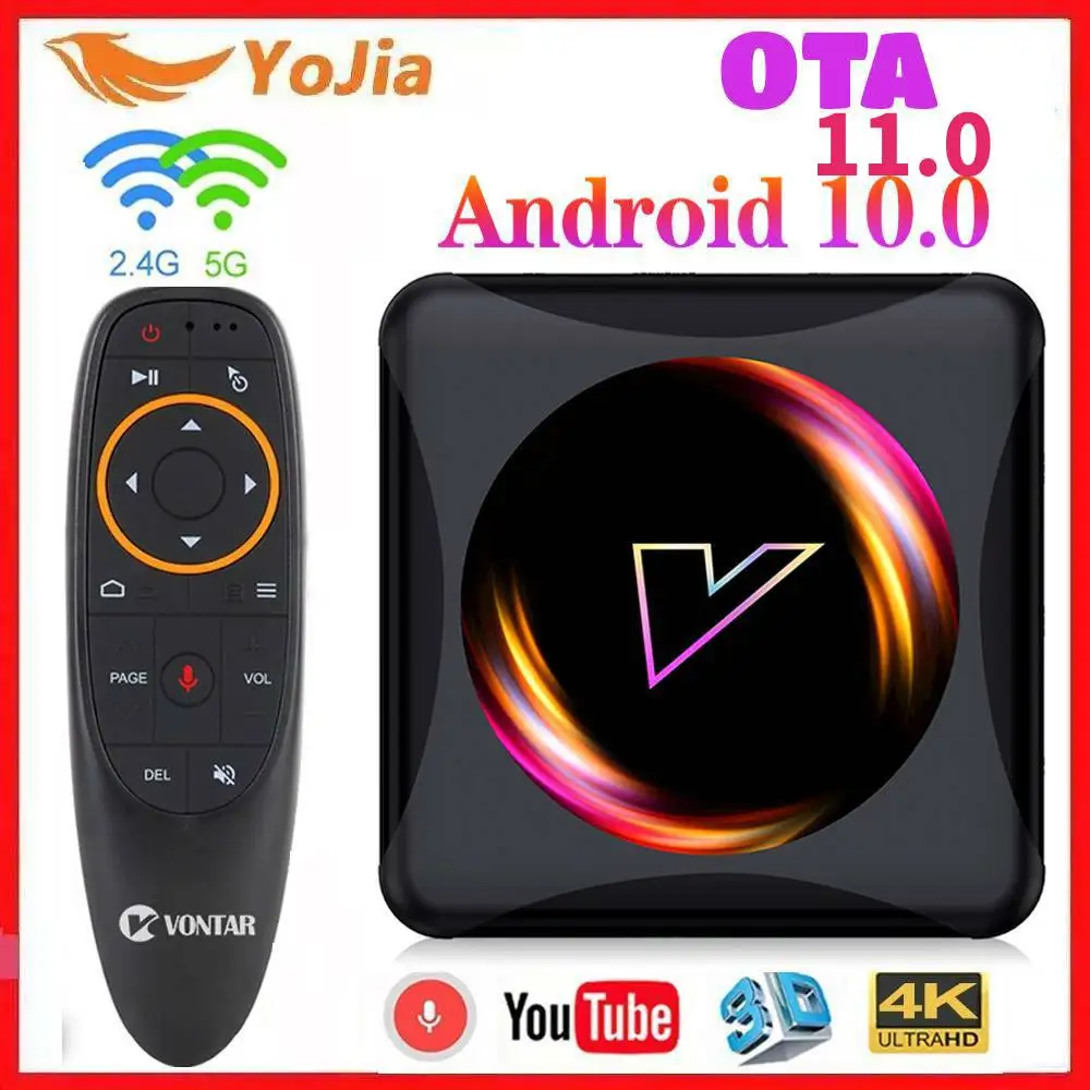 ТВ-приставка с двойным Wi-Fi Android 2 4 4K RK3318 + 64 ГБ | Электроника