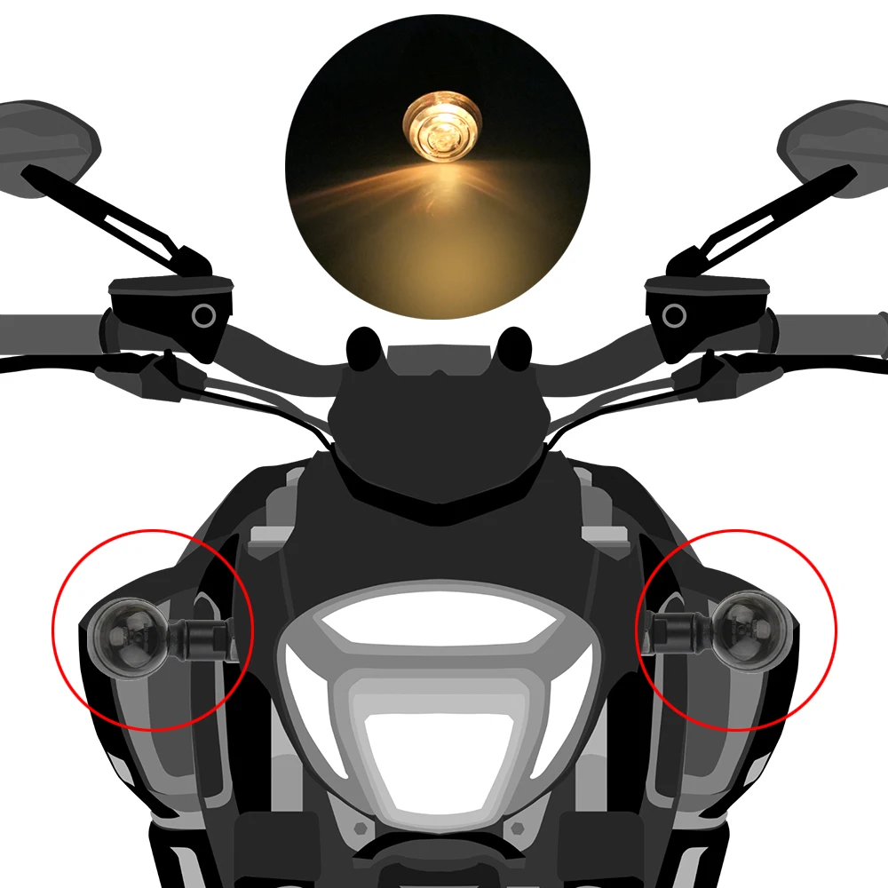 

Tail Light 2Pcs/set Amber Blinker Lamp Indicators Lights For Cruiser Chopper Cafe Racer Motorcycle Bullet Turn Signals