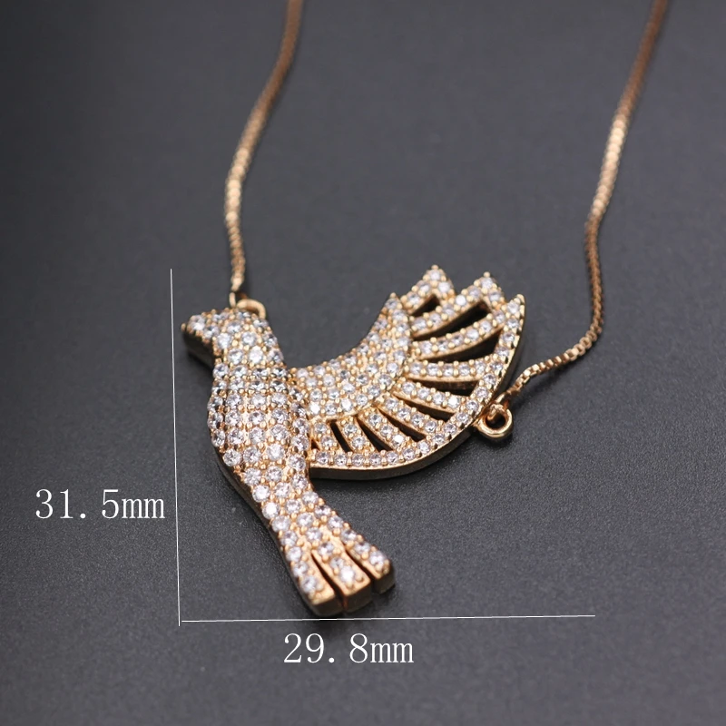 

Charm Bird Pendant Necklace For Women Prave Black And White Cubic Zirconia Pendants Necklaces Female New Fashion Jewelry Gift