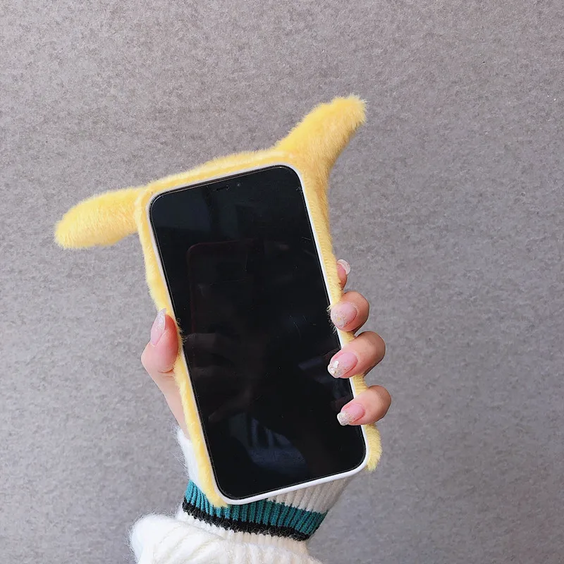 Kawaii аниме плюшевая pikachue панели телефона с рисунком силиконовый чехол для iphone X XS