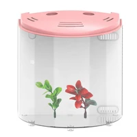 5l mini aquarium breeding 180 degree open home decor simulation water plants usb led filtration fish tank living room desktop
