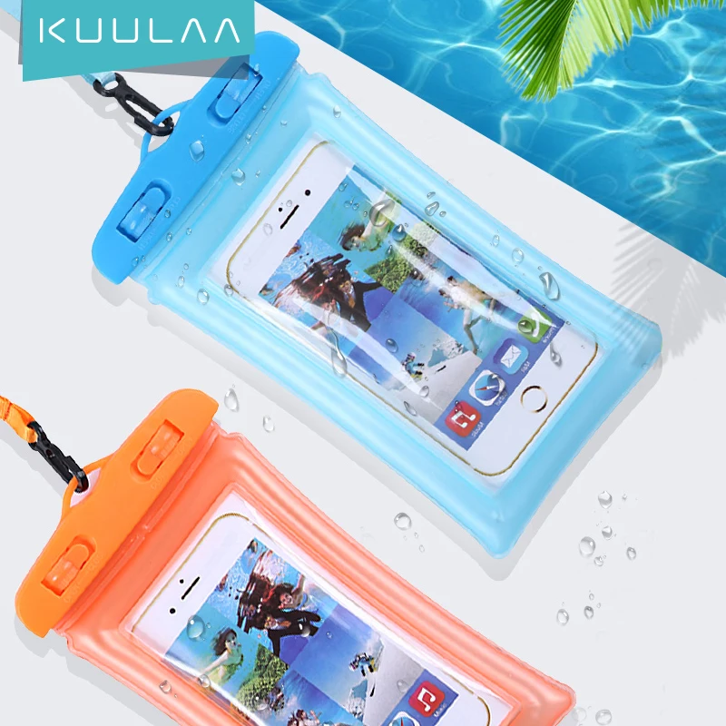 KUULAA мобильный телефон водонепроницаемые сумки с ремешками герметичный ПВХ