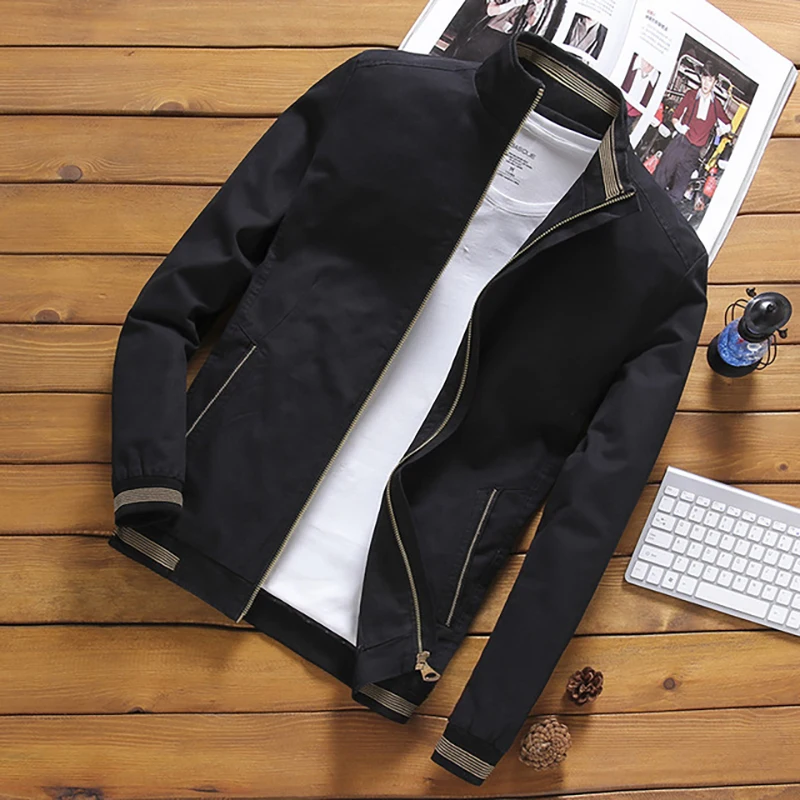 

Men's Bomber Jackets Cargo Flight Jacket Male Clothes Military Jacket Men Spring Autumn Cotton Solid Windbreaker Pilot Coat Army